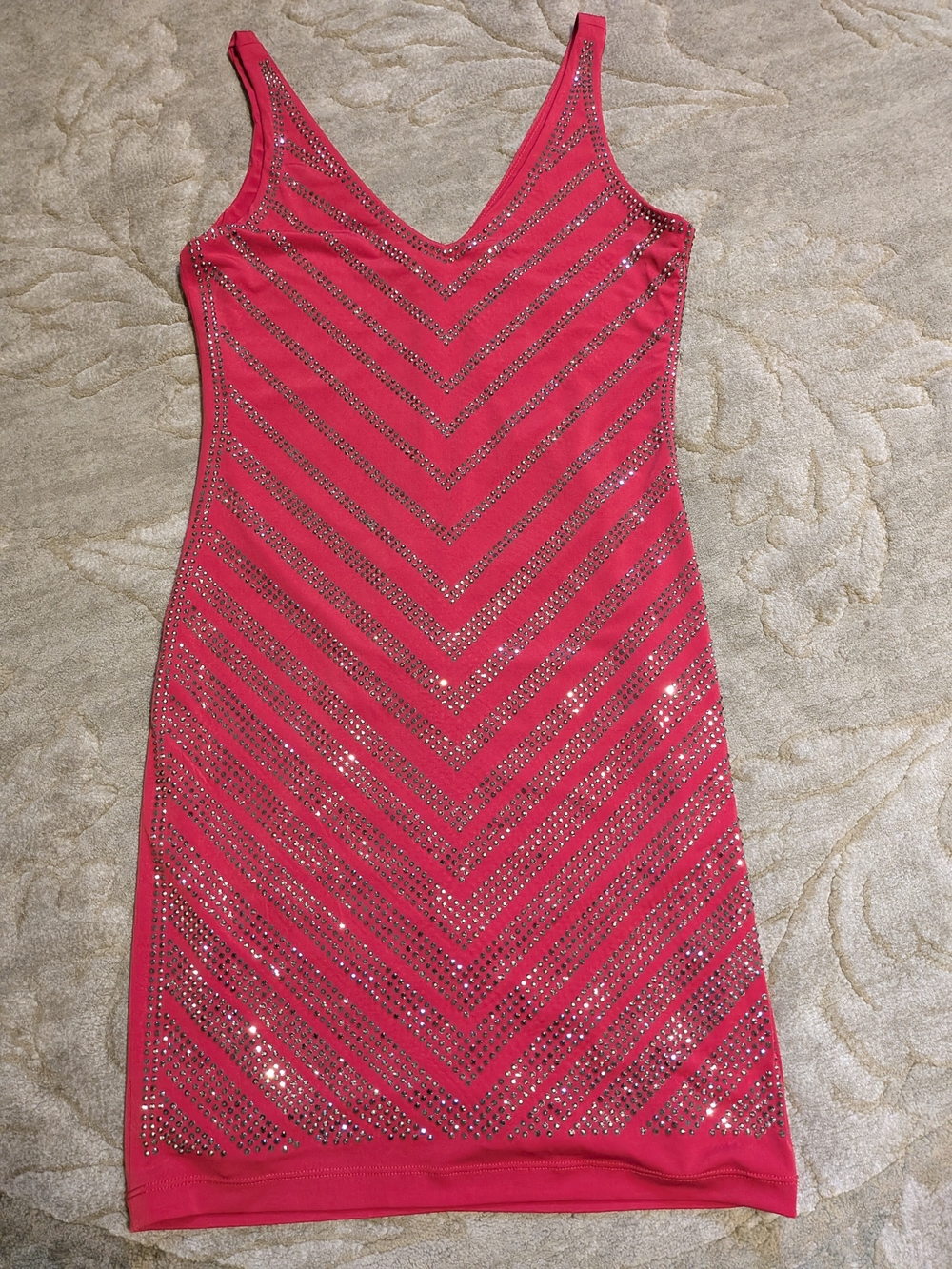 Cache Red Rhinestone Bodycon Dress Size S NWT $178 Cocktail Party Glam